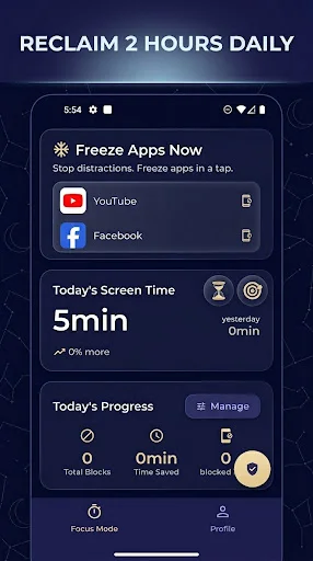 ดาวน์โหลด Freeze – App Lock & Blocker ล่าสุด – ล็อคแอปและเพิ่มสมาธิ ฟรี - Screenshot 1