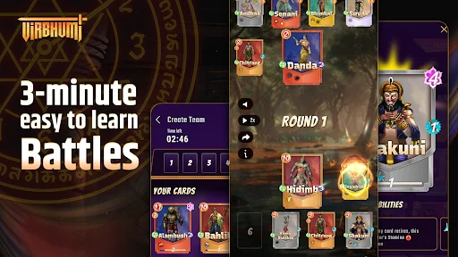 ดาวน์โหลด Virbhumi Strategy Card Game ล่าสุด – เกมวางแผนการ์ดสุดมันส์ - Screenshot 1