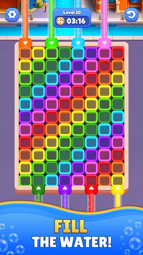 ดาวน์โหลด Flow Out – Watery Factory ล่าสุด – เกมพัซเซิลคัดแยกสี ฟรี - Screenshot 1