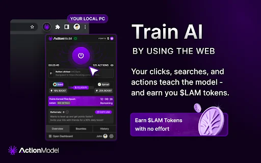 ดาวน์โหลด Action Model ส่วนขยาย AI ช่วยทำงานอัตโนมัติบนเบราว์เซอร์ฟรี - Screenshot 1