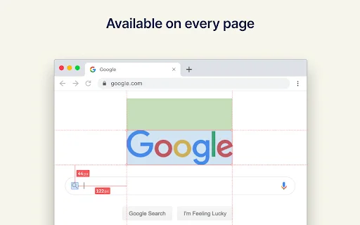 Measuremate: ส่วนขยายวัดระยะพิกเซลและตรวจสอบ CSS สำหรับนักพัฒนาเว็บ - Screenshot 2