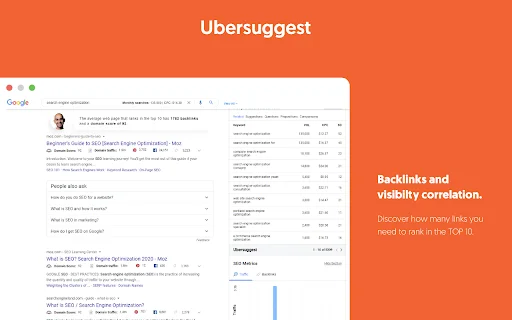 ดาวน์โหลด Ubersuggest ส่วนขยาย SEO ยอดนิยม – ค้นหาคีย์เวิร์ดฟรี - Screenshot 2