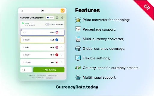 Currency Converter PRO: แปลงค่าเงินออนไลน์ แม่นยำ รวดเร็ว โหลดฟรี - Screenshot 1