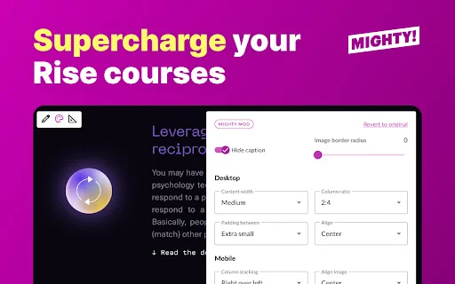 ดาวน์โหลด Mighty! สำหรับ Articulate Rise 360 – เพิ่มฟีเจอร์เด็ดฟรี - Screenshot 1