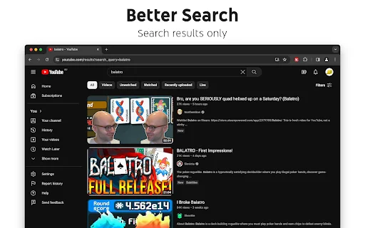 Control Panel for YouTube – ปรับแต่ง YouTube ให้เป็นระเบียบและปิดโฆษณาได้ง่ายๆ - Screenshot 3