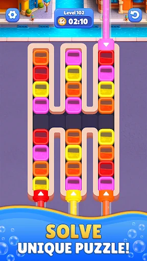 ดาวน์โหลด Flow Out – Watery Factory ล่าสุด – เกมพัซเซิลคัดแยกสี ฟรี - Screenshot 12