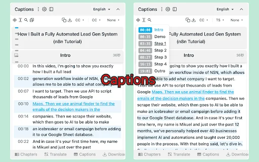 vCaptions – ตัวช่วยถอดคำบรรยายวิดีโอ AI แปลภาษาแม่นยำและสรุปเนื้อหา - Screenshot 2
