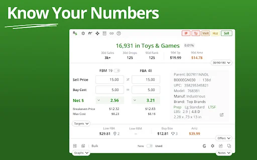 ดาวน์โหลด RevSeller – เครื่องมือวิเคราะห์กำไร Amazon FBA ฟรี - Screenshot 1