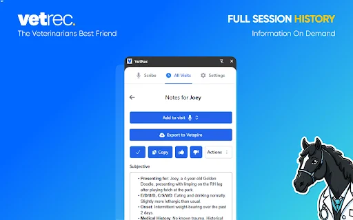 ดาวน์โหลด VetRec Extension ล่าสุด – ช่วยสัตวแพทย์จดบันทึกการรักษาอัตโนมัติ - Screenshot 4