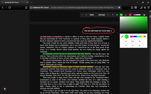 Eclipse PDF – โปรแกรมอ่าน PDF โหมดมืดและจดบันทึกฟรีสำหรับ Chrome - Screenshot 1