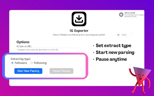 IG Follower Export Tool – ส่งออกรายชื่อผู้ติดตาม IG เป็น Excel ฟรี - Screenshot 2