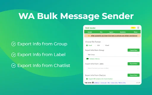 ดาวน์โหลด WA Bulk Message Sender ล่าสุด – ส่งข้อความ WhatsApp จำนวนมากฟรี - Screenshot 2