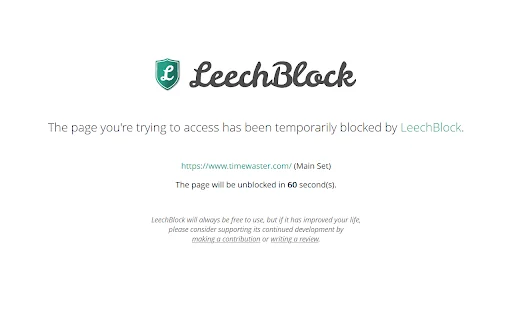 ดาวน์โหลด LeechBlock NG ส่วนขยายบล็อกเว็บไซต์ ช่วยเพิ่มสมาธิฟรี - Screenshot 2