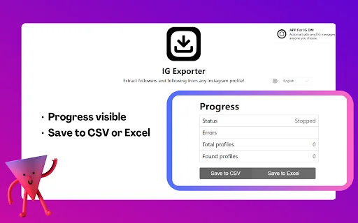 IG Follower Export Tool – ส่งออกรายชื่อผู้ติดตาม IG เป็น Excel ฟรี - Screenshot 3