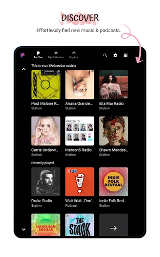 ดาวน์โหลด Pandora ล่าสุด – ฟังเพลงและพอดแคสต์ฟรีบนมือถือ - Screenshot 27