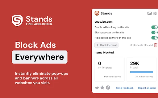 ดาวน์โหลด Stands AdBlocker ล่าสุด – บล็อกโฆษณา YouTube ฟรี - Screenshot 1