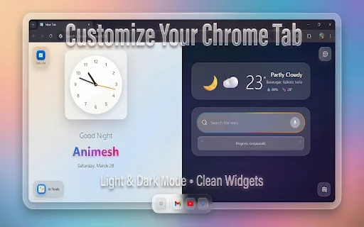 ดาวน์โหลด GNT: Glass New Tab – ปรับแต่งหน้าแท็บใหม่สไตล์ iOS ฟรี - Screenshot 1