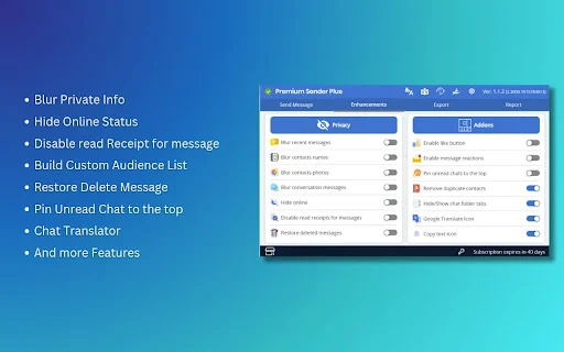 ดาวน์โหลด Premium Sender Plus ล่าสุด – ส่งข้อความและจัดการกลุ่ม WhatsApp ง่ายๆ - Screenshot 2