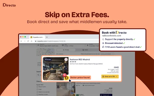 ดาวน์โหลด Directo ส่วนขยายจองโรงแรมราคาถูก – เปรียบเทียบราคาและประหยัดได้จริง - Screenshot 3
