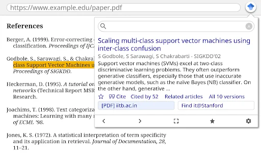 ดาวน์โหลด Google Scholar Button ล่าสุด – ค้นหางานวิจัยฟรีได้ทันที - Screenshot 1