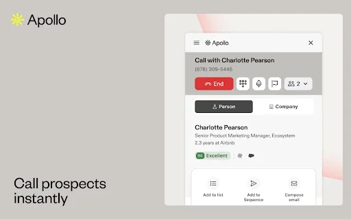 ดาวน์โหลด Apollo.io Chrome Extension – ค้นหาอีเมลและเบอร์โทร B2B ฟรี - Screenshot 3