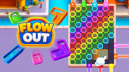 ดาวน์โหลด Flow Out – Watery Factory ล่าสุด – เกมพัซเซิลคัดแยกสี ฟรี - Screenshot 14