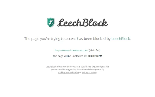 ดาวน์โหลด LeechBlock NG ส่วนขยายบล็อกเว็บไซต์ ช่วยเพิ่มสมาธิฟรี - Screenshot 1