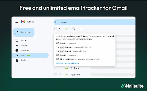 ดาวน์โหลด Mailtrack สำหรับ Gmail – ติดตามอีเมลฟรี แม่นยำที่สุด - Screenshot 2