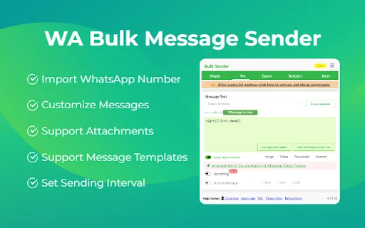 ดาวน์โหลด WA Bulk Message Sender ล่าสุด – ส่งข้อความ WhatsApp จำนวนมากฟรี - Screenshot 1
