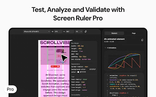 ดาวน์โหลด Screen Ruler สำหรับ Chrome – เครื่องมือวัดหน้าเว็บและตรวจสอบ CSS ฟรี - Screenshot 3