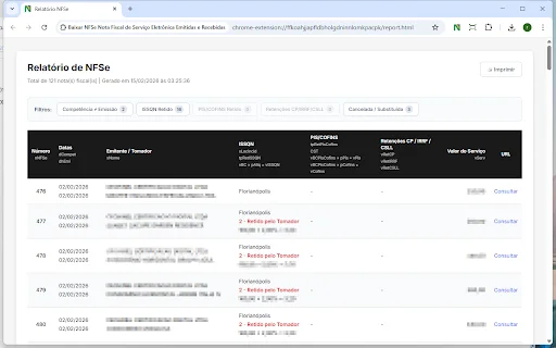 ดาวน์โหลดส่วนขยาย Baixar NFSe – จัดการใบกำกับภาษีได้รวดเร็วและฟรี - Screenshot 3