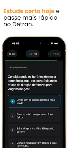 ดาวน์โหลด Simulado Detran 2026 ล่าสุด – ฝึกทำข้อสอบใบขับขี่บราซิลฟรี - Screenshot 5