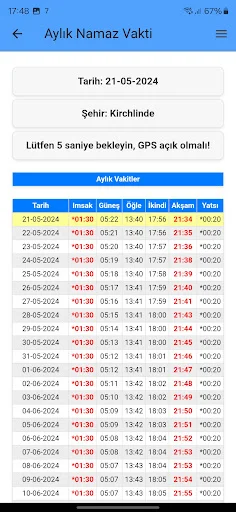 ดาวน์โหลด Türkiye Takvimi • Namaz Vakti ล่าสุด – เวลาละหมาดและทิศกิบละ - Screenshot 4