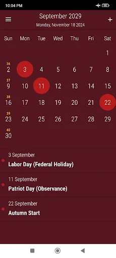 ดาวน์โหลด US Calendar 2026 ปฏิทินวันหยุดสหรัฐฯ ใช้งานง่าย ฟรี - Screenshot 7