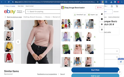ดาวน์โหลดรูปภาพและวิดีโอ eBay – ส่วนขยาย Chrome ใช้งานง่าย โหลดฟรี - Screenshot 1
