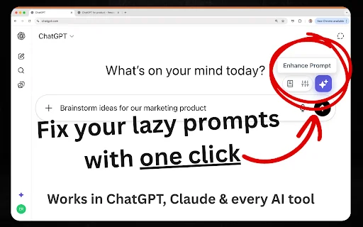 PromptSloth – ส่วนขยาย Chrome ช่วยปรับแต่ง Prompt AI ให้ดีขึ้นในคลิกเดียว - Screenshot 1