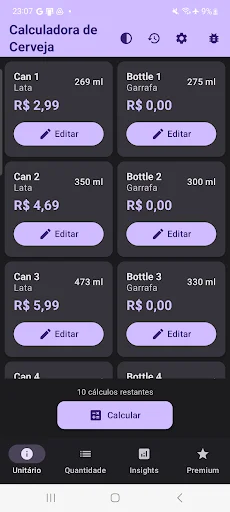 ดาวน์โหลด Calculadora de Cerveja ล่าสุด – คำนวณราคาเบียร์สุดคุ้ม ฟรี - Screenshot 3