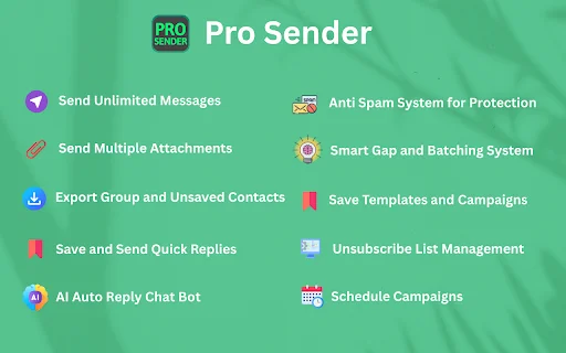 Pro Sender – ส่งข้อความ WhatsApp จำนวนมากฟรี ใช้งานง่ายที่สุด - Screenshot 1