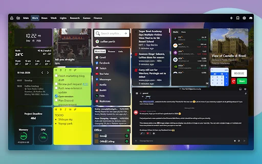 ดาวน์โหลด New Tab Widgets – ปรับแต่งหน้า New Tab ให้เป็นแดชบอร์ดส่วนตัวฟรี - Screenshot 4
