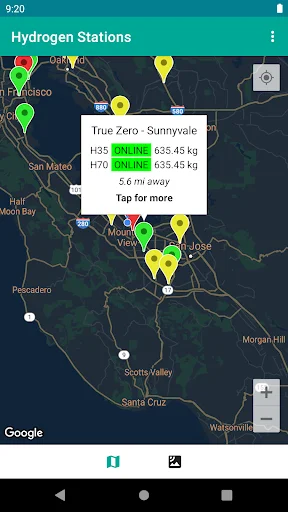 ดาวน์โหลด Hydrogen Stations USA ล่าสุด – ค้นหาสถานีไฮโดรเจนฟรี - Screenshot 2