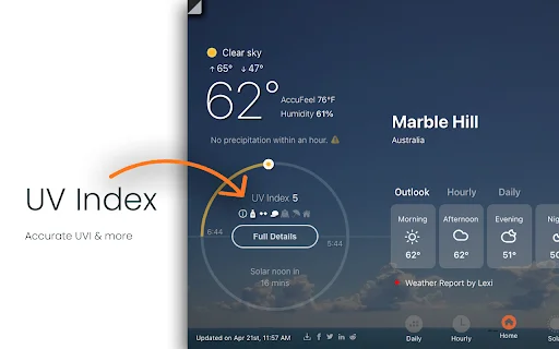 ดาวน์โหลด UV Weather ส่วนขยายพยากรณ์อากาศแม่นยำแบบเรียลไทม์ - Screenshot 3