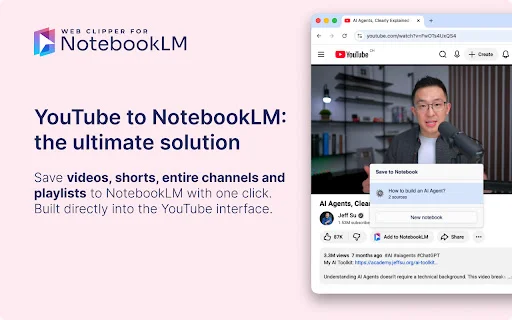 ดาวน์โหลด Web Clipper for NotebookLM – บันทึก YouTube และเว็บเข้า NotebookLM ได้ทันที - Screenshot 1