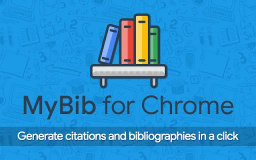 ดาวน์โหลด MyBib ฟรี – ตัวช่วยสร้างบรรณานุกรมอัตโนมัติสำหรับ Chrome - Screenshot 1