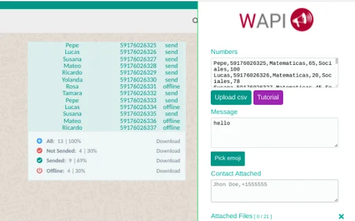 ดาวน์โหลด WAPI FREE – Jaguar ส่วนขยายส่งข้อความ WA ฟรีล่าสุด - Screenshot 1