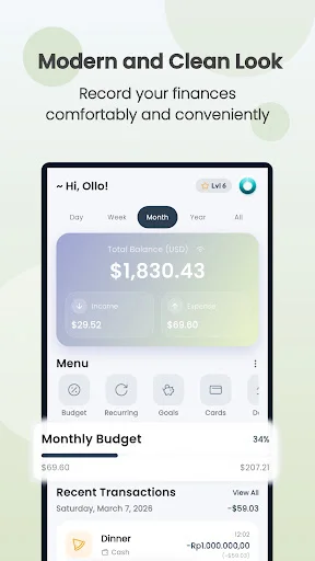ดาวน์โหลด Ollo – Budget & Money Manager ล่าสุด – แอปจัดการการเงินส่วนตัวฟรี - Screenshot 1