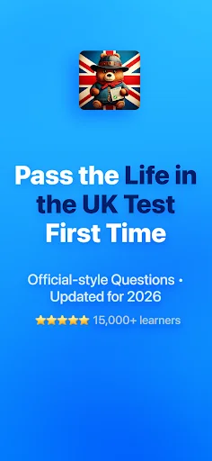 ดาวน์โหลด Life in the UK Test 2026 ฟรี – เตรียมสอบใบขับขี่และสัญชาติอังกฤษ - Screenshot 1
