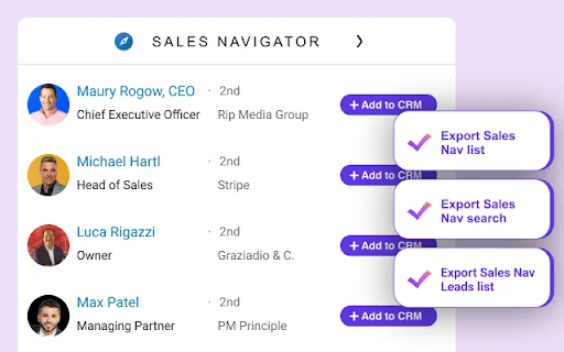ดาวน์โหลด Hublead ส่วนขยาย Chrome เชื่อมต่อ LinkedIn และ HubSpot ง่ายๆ - Screenshot 1
