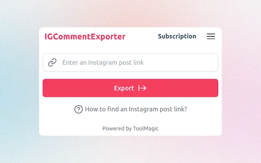 ICommentExporter – ส่งออกความคิดเห็น Instagram เป็น Excel ง่ายๆ - Screenshot 1