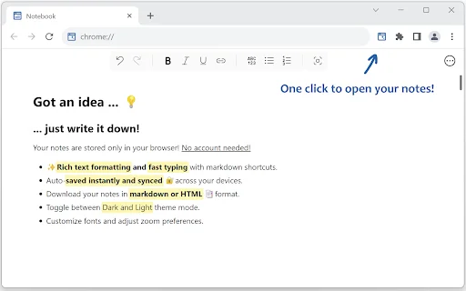 ดาวน์โหลด Notes – Quick Tab Notepad ฟรี – จดบันทึกง่าย รวดเร็ว - Screenshot 1