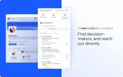 ดาวน์โหลด Similarweb Sales Extension – ค้นหาข้อมูลลูกค้าและ AI ช่วยขาย - Screenshot 3